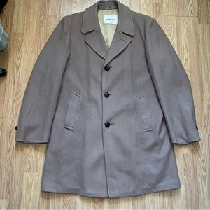 Vintage Adams Row‎ Mens Wool Blend Trench Coat Overcoat Size 42L Single Breasted